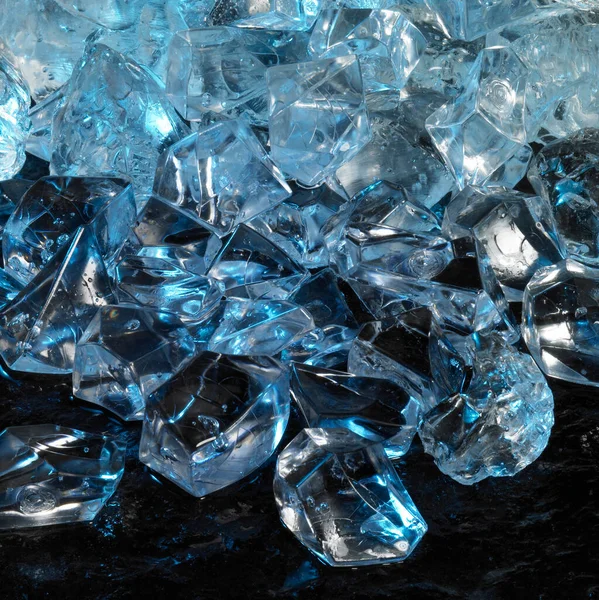 Blue Illuminated Ice Cubes — Stock Photo, Image