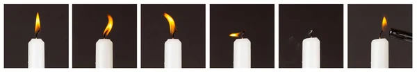 White Candle Set Isolated White — Stock Photo, Image