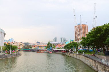 Clarke quay tarihsel bir nehir iskele Singapur 's