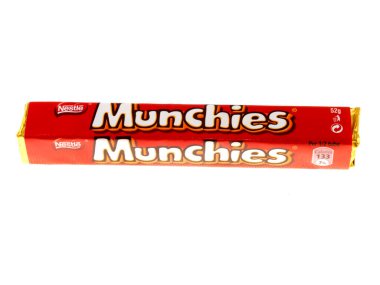 Beyaz arkaplanda bir tüp Munchies
