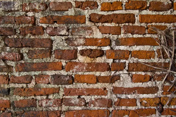 Oude Bakstenen Muur Thailand — Stockfoto