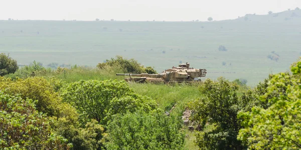 Israëlische Tank Bestrijding Plicht Het Veld Golan Hoogte — Stockfoto