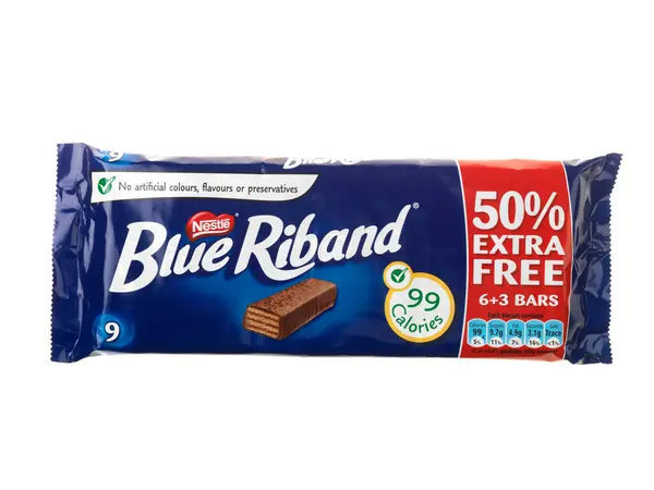 Blue Riband Chocolate Galletas Sobre Fondo Blanco — Foto de Stock