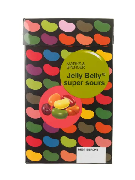 Doboz Jelly Bellies Fehér Alapon — Stock Fotó