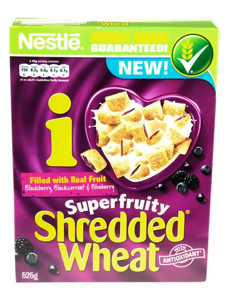 Superfruity Shredded Wheat White Background — Stock Photo, Image