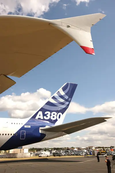 Airbus A380 Jumbo Jet Airplane Ready Flight Daytime — Stock Photo, Image