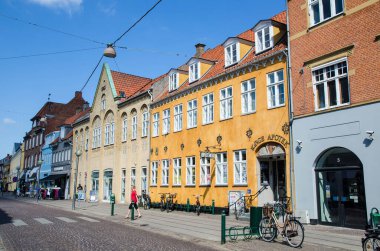 Eski Danimarka kasabası Koege, renkli bir resim.