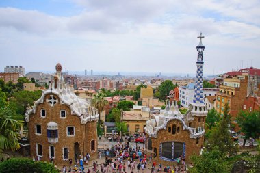 Park Guell 'in Mimarisinin Güzel Manzarası