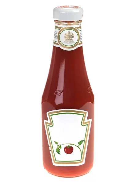 Special Edition Bottle Noise Tomato Ketchup White Background — Stock Photo, Image