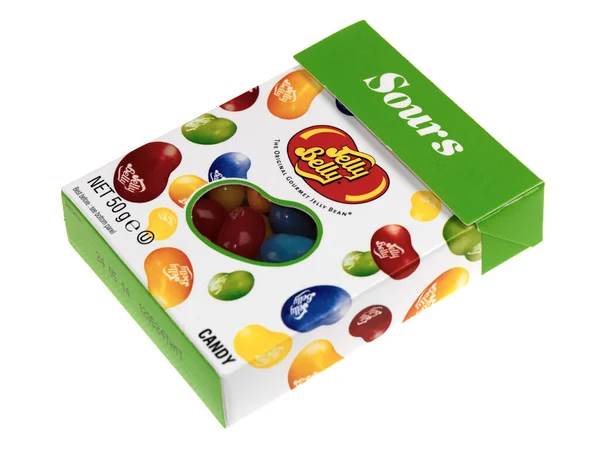 Sour Jelly Beans Auf Weißem Hintergrund — Stockfoto