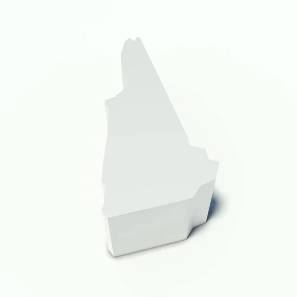 Karte Von New Hampshire Isoliert Auf Weißem Hintergrund — Stockfoto