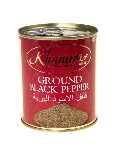 Ground Black Pepper White Background — Stock Photo, Image