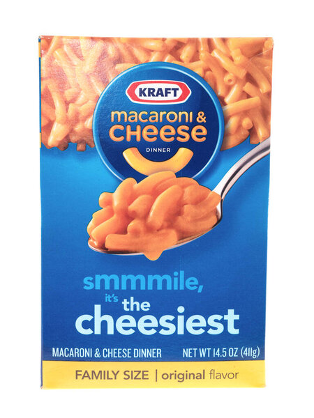 Macaroni and Cheese Mix on white background