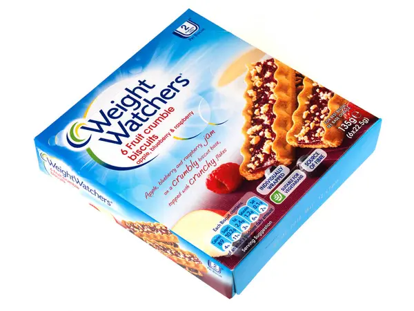 Weight Watchers Fruit Biscuits White Background — Stock Photo, Image