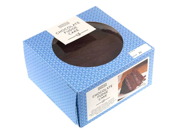 Marcas Pastel Chocolate Spencer Fudge Sobre Fondo Blanco — Foto de Stock