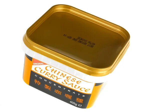 Pasta Curry Chino Sobre Fondo Blanco —  Fotos de Stock