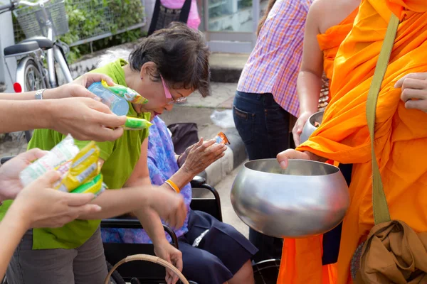 Buddhist Monks People Street Faith Hope Love Festival Thailand — Stock Photo, Image