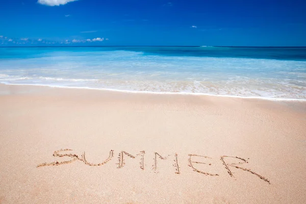 Texto Verão Praia Arenosa — Fotografia de Stock