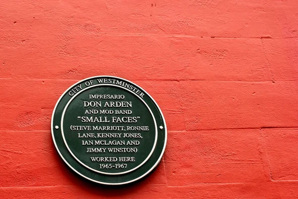 Don Arden Wall Plaque Carnaby Street London — Stock Photo, Image