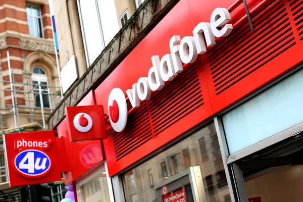 Vodafone Firma Tienda Oxford Street Londres — Foto de Stock