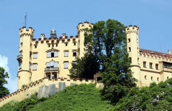 Piękny Widok Zamek Hohenschwangau — Zdjęcie stockowe