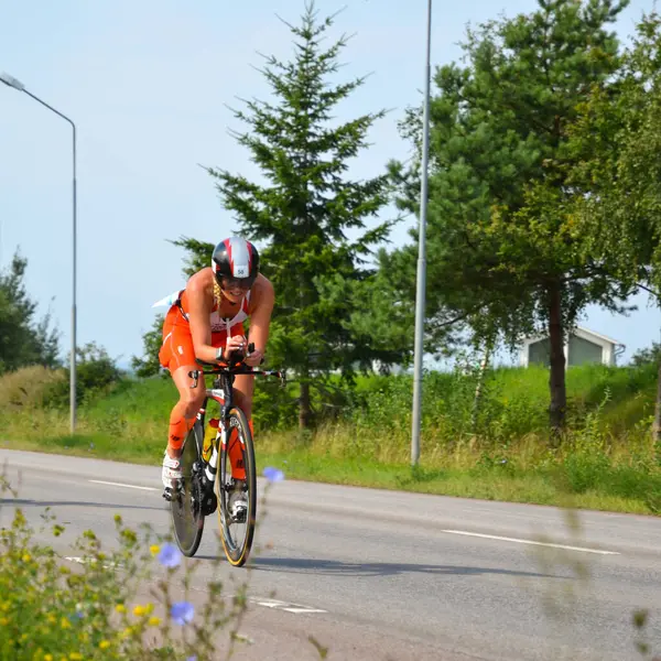 Шведський Триатлоніст Емма Граф Бою Ironman Kalmar Швеція 2013 — стокове фото
