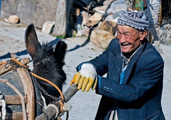 ロバとトルコの農民 — ストック写真