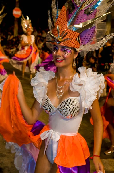 Εορταστική Φωτεινό Carnaval Στο Μοντεβιδέο — Φωτογραφία Αρχείου