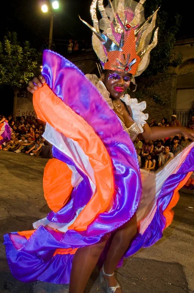 Εορταστική Φωτεινό Carnaval Στο Μοντεβιδέο — Φωτογραφία Αρχείου
