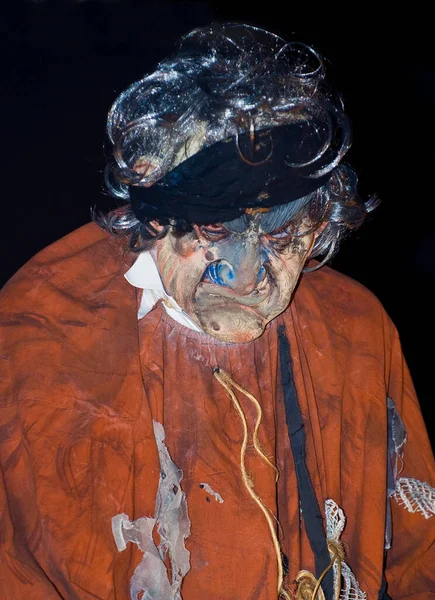 Performer Man Costume Mask Acting Akko Theater Festival Israel — Stock Photo, Image