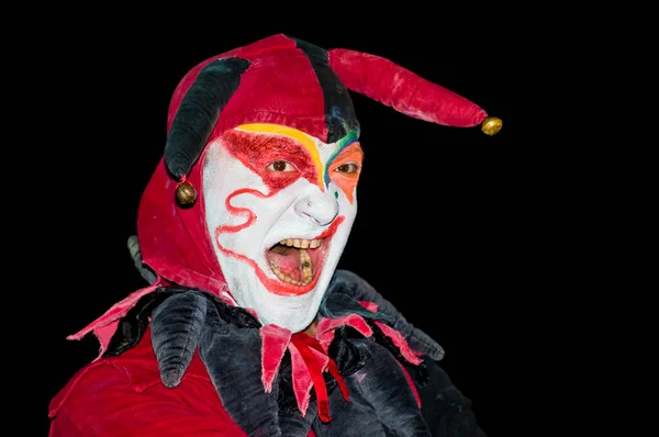 Interprète Homme Costume Masque Agissant Festival Théâtre Akko Israël — Photo