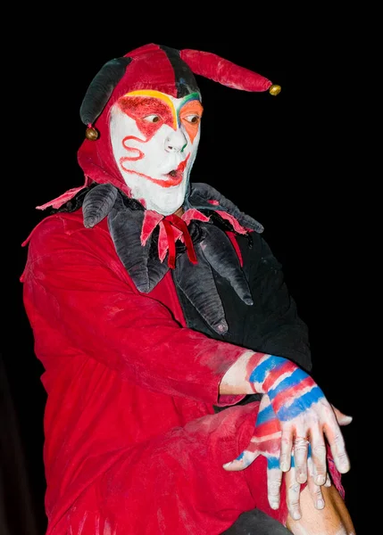 Artist Man Kostym Och Mask Agerar Akko Theater Festival Israel — Stockfoto