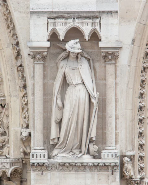 Paris July Architectural Details Cathedral Notre Dame — Stock Photo, Image