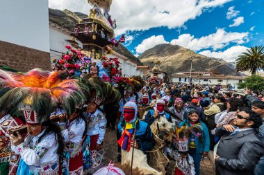 Virgen del Carmen geçit Peru Andes Pisac Peru