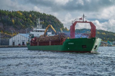 Norveç 'teki St.Pauli kargo gemisi.