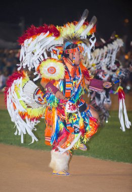 Native American man wearing traditional costume 