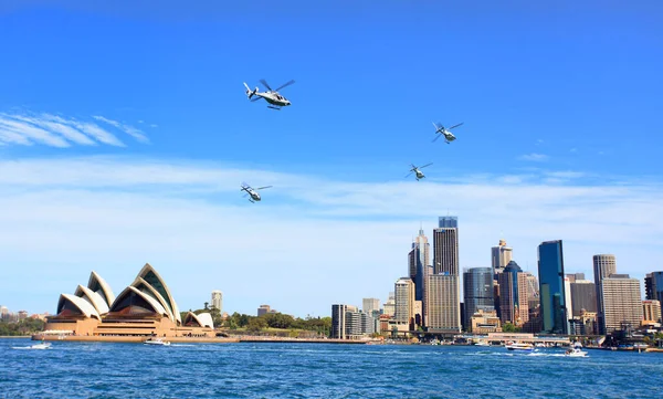 Military Helicopters Fly Sydney Australia — Stock Photo, Image