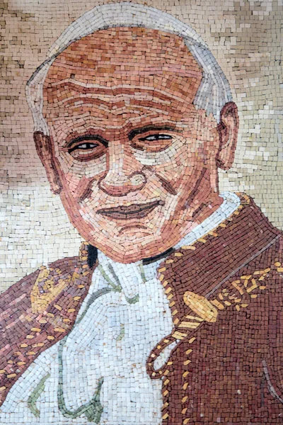 Retrato Mosaico Cristiano Del Papa Juan Pablo — Foto de Stock
