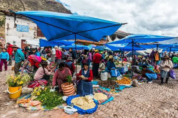 Pisac Market Peruvian Andes Peru — Stock Photo, Image