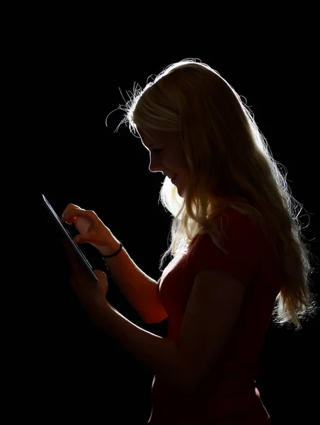 Woman Digital Tablet — Stock Photo, Image