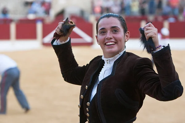 Noelia Mota Woman Bullfighter Horseback Spanish Ubeda Jaen Spain September — Stock Photo, Image