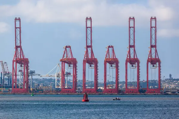 Harbor Container Cranes Днём — стоковое фото