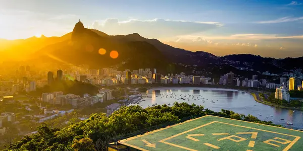 Magnifique Coucher Soleil Montagne Rio Janeiro Brésil — Photo