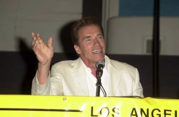 Arnold Schwarzenegger Donne Une Interview Los Angeles Comic Book Convention — Photo