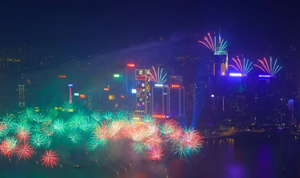 Фейерверки Гонконга 2014 Года — стоковое фото