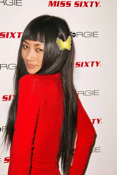 Bai Ling Durante Miss Sixty Attrice Posa Banner Los Angeles — Foto Stock