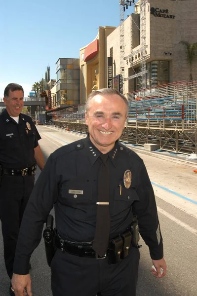 Jefe Policía Los Ángeles William Bratton Investiga Seguridad Sitio Los — Foto de Stock
