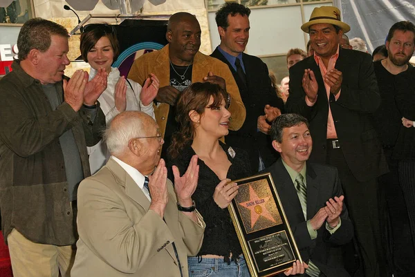 Sandra Bullock Hedrad Med Stjärna Hollywood Walk Fame Usa Los — Stockfoto