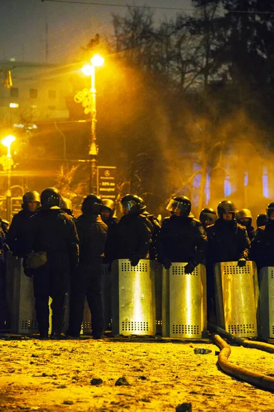 Riot Police Hrushevskogo Street Kiev Ukraine — Stock Photo, Image
