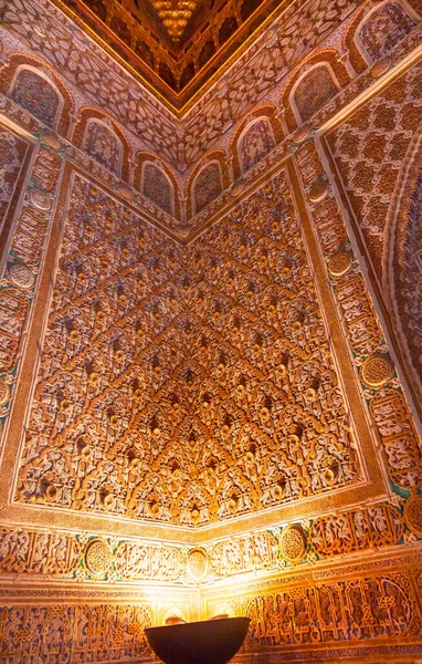 Mozaikok Corner Ambassador Room Alcazar Royal Palace Seville — Stock Fotó